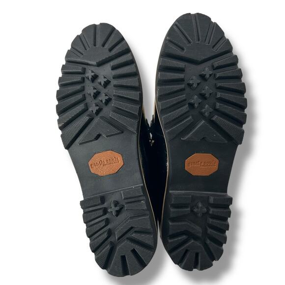 NEW Kenneth Cole Black Leather Loafers SZ 8 Eugene Lug Bit Work Office Goth - Picture 10 of 13